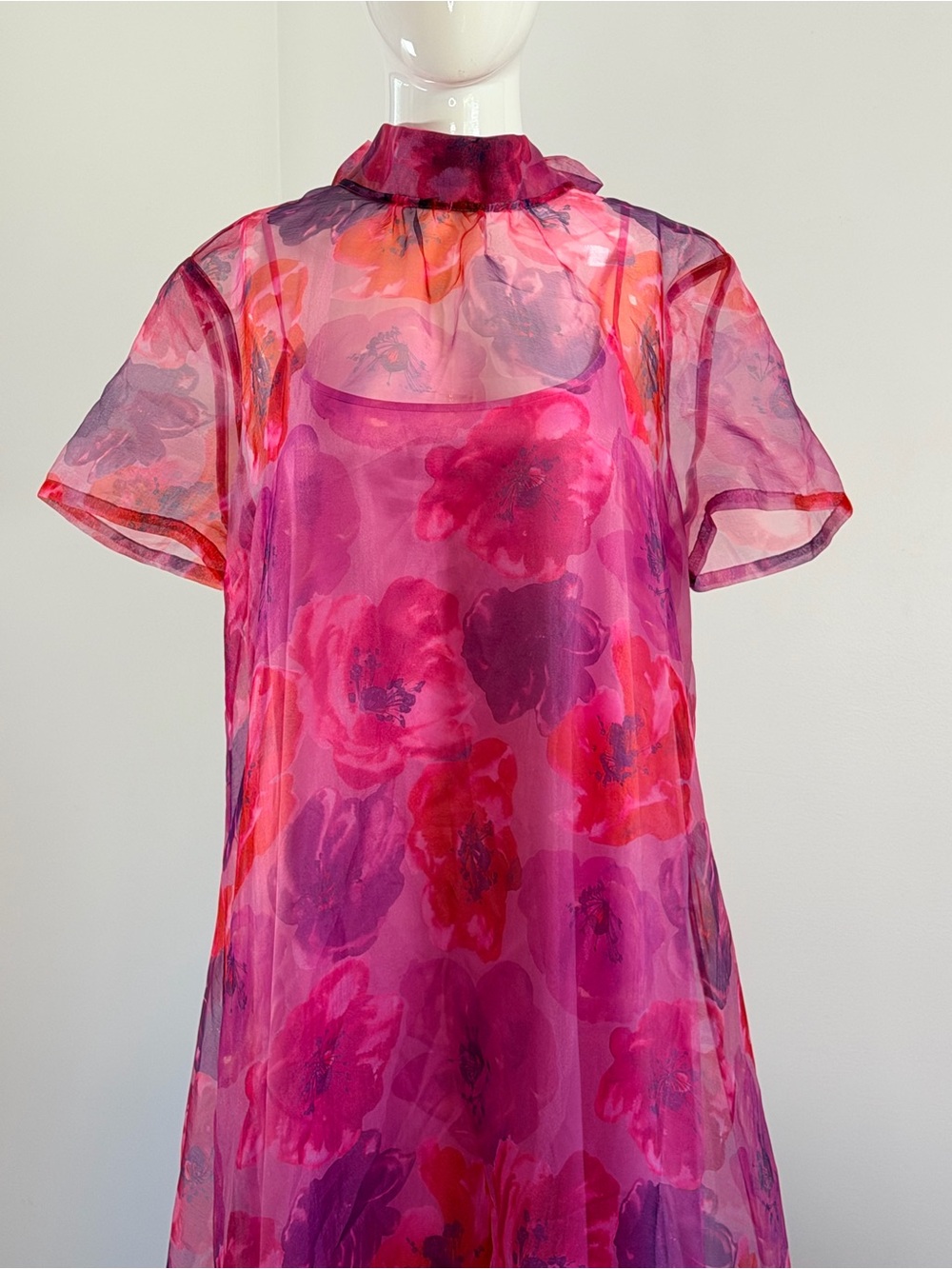 Staud Calluna Dress Magenta Painted Floral Size XL - Picture 9 of 15